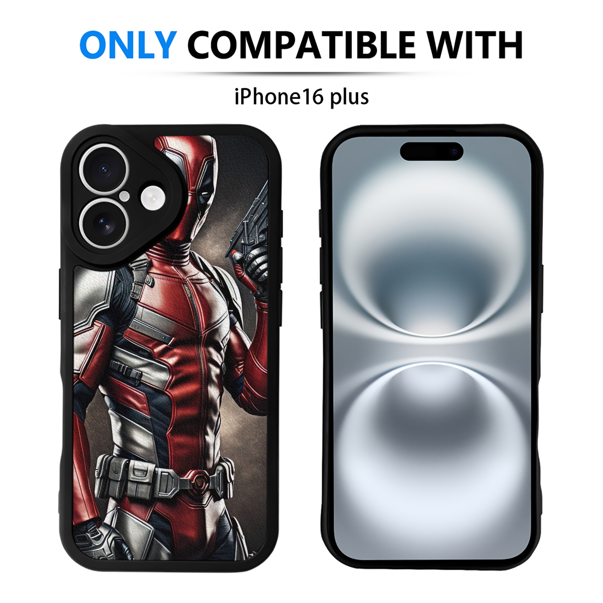 （画像用） Deadpool デッドプール 【iPhone 16シリーズ対応】シリコンスマホケース（レザー調） 材質：シリコン